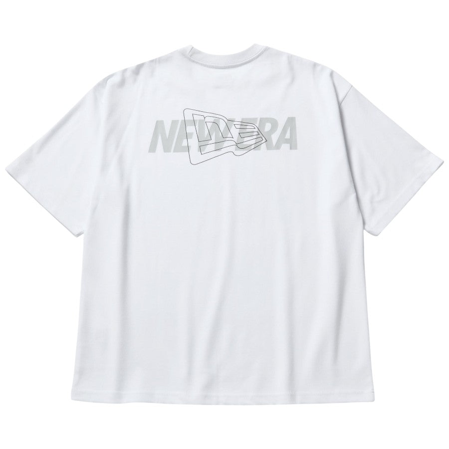 NEW ERA オーバーサイズド パフォーマンスTシャツ ホワイト 背面