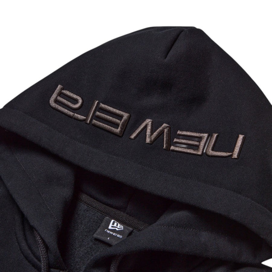 NEW ERA オーバーサイズド スウェット フルジップ フーディー ブラック フード ロゴ刺繍詳細 15129322