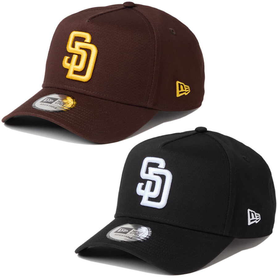 NEW ERA 9FORTY A-Frame サンディエゴ・パドレス バーントウッド マニラ ブラック ホワイト キャップ