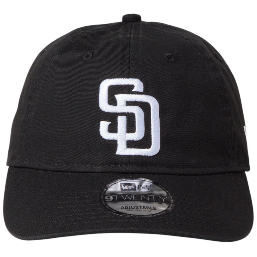 NEW ERA 9TWENTY ウォッシュドコットン サンディエゴ・パドレス ブラック ホワイト 正面