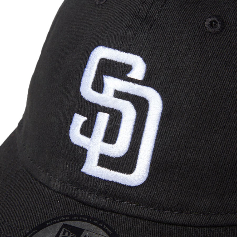 NEW ERA 9TWENTY ウォッシュドコットン サンディエゴ・パドレス ブラック ホワイト フロントロゴ刺繍