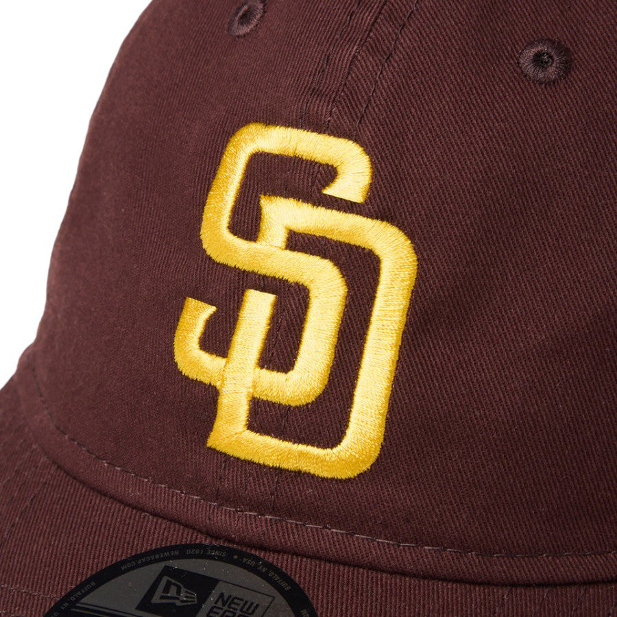 NEW ERA 9TWENTY ウォッシュドコットン サンディエゴ・パドレス バーントウッド マニラ フロントロゴ刺繍