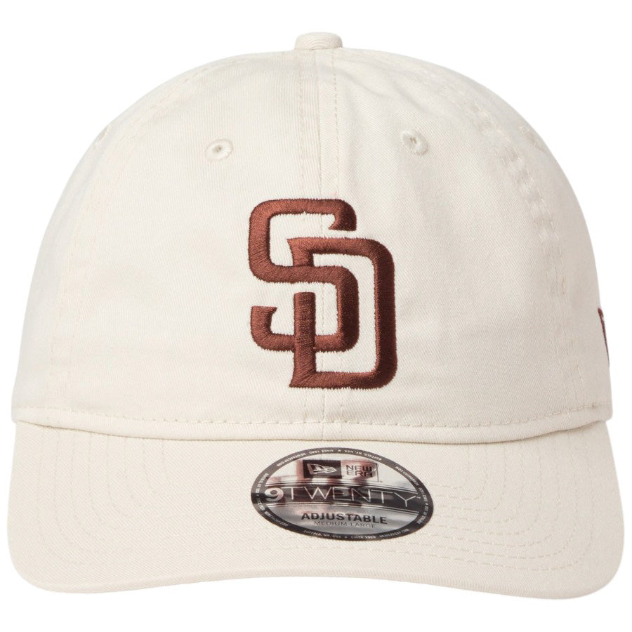 NEW ERA 9TWENTY ウォッシュドコットン サンディエゴ・パドレス アイボリー ブラウン 正面