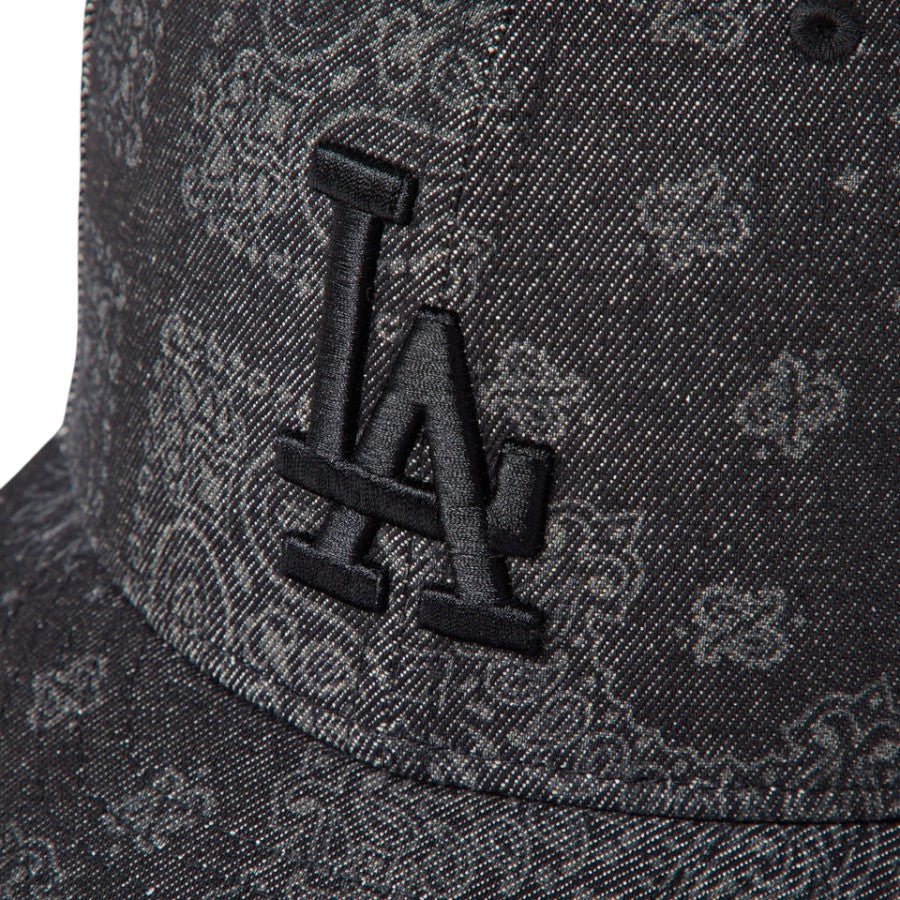 NEW ERA PC 59FIFTY Laser Burn Out Denim ドジャース ブラックデニム フロントロゴ詳細 15136906