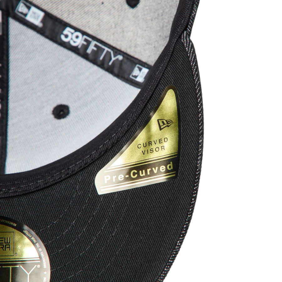 NEW ERA PC 59FIFTY Laser Burn Out Denim ドジャース ブラックデニム Pre-Curvedステッカー 15136906