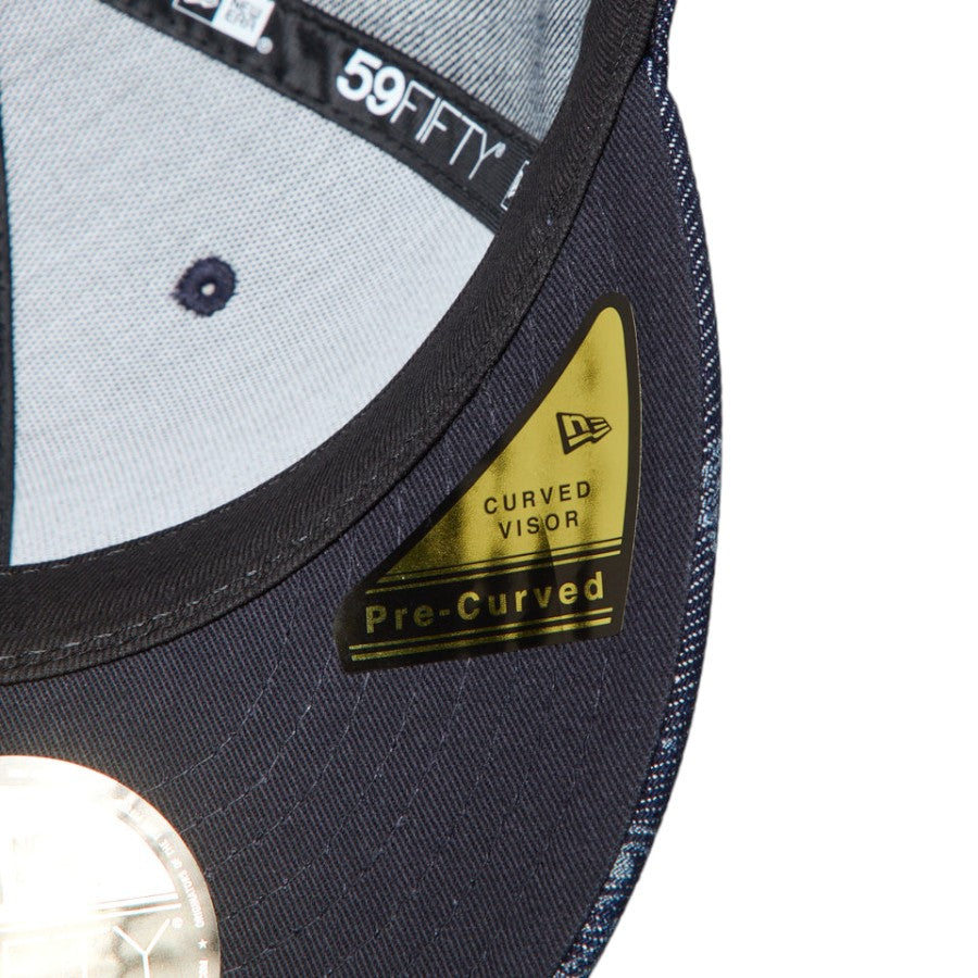 NEW ERA PC 59FIFTY Laser Burn Out Denim ヤンキース Pre-Curvedバイザーステッカー 15136904