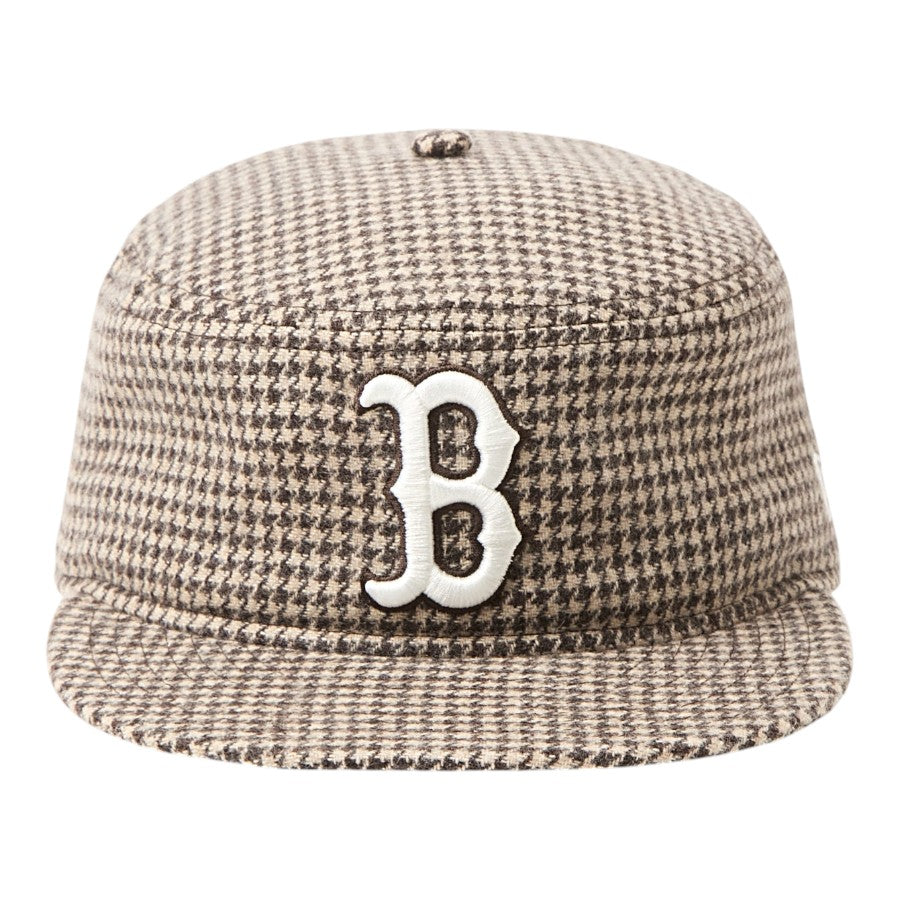 NEW ERA Pillbox ピルボックス ガンクラブチェック ボストン・レッドソックス キャップ ブラウン 正面 15136895