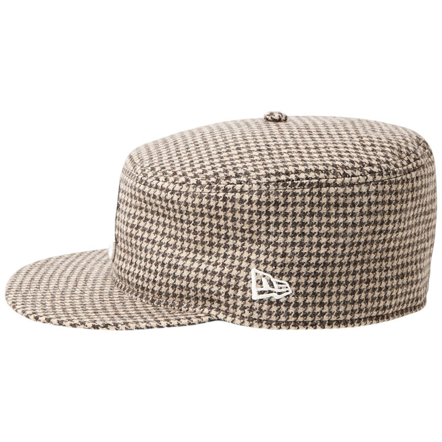 NEW ERA Pillbox ピルボックス ガンクラブチェック ボストン・レッドソックス キャップ ブラウン 左向き NEフラッグロゴ刺繍 15136895