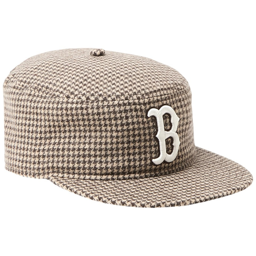 NEW ERA Pillbox ピルボックス ガンクラブチェック ボストン・レッドソックス キャップ ブラウン 右斜め向き 15136895