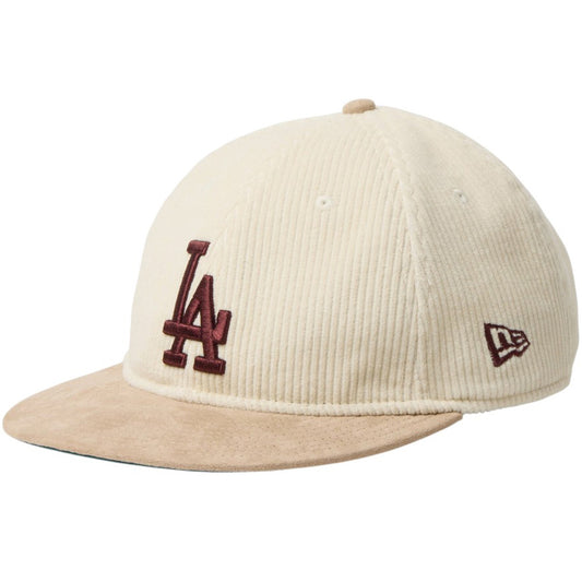NEW ERA RC 9FIFTY コーデュロイ ロサンゼルス・ドジャース キャップ アイボリー/ベージュ 左斜め向き 15136889