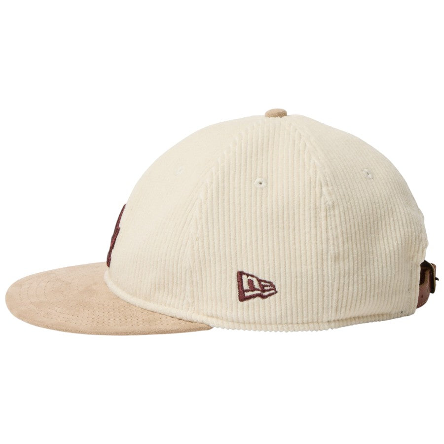 NEW ERA RC 9FIFTY コーデュロイ ロサンゼルス・ドジャース キャップ アイボリー/ベージュ 左向き NEフラッグロゴ刺繍 15136889