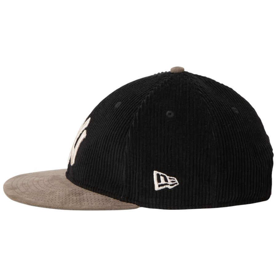 NEW ERA RC 9FIFTY コーデュロイ ニューヨーク・ヤンキース キャップ ブラック/グレー 左向き NEフラッグロゴ刺繍 15136888
