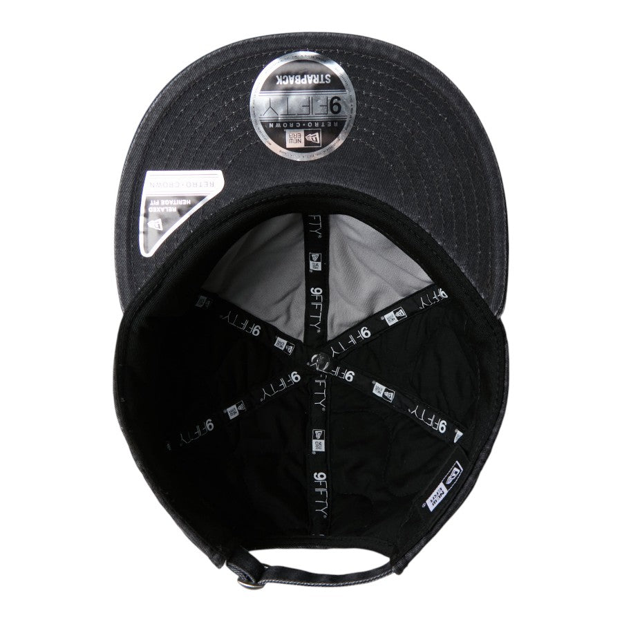 NEW ERA RC 9FIFTY キルト Pigment Dye ピグメントダイ アウトドア キャップ ブラック 裏側全体 15125065