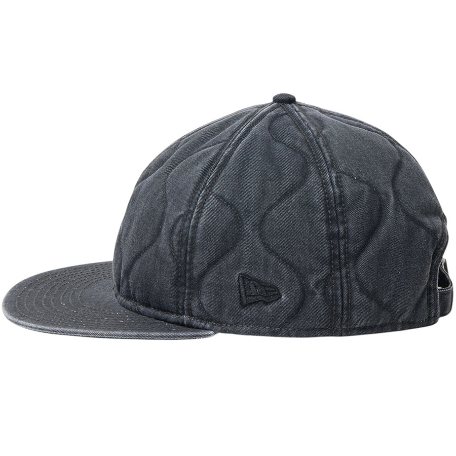 NEW ERA RC 9FIFTY キルト Pigment Dye ピグメントダイ アウトドア キャップ ブラック 左向き NEW ERAフラッグロゴ刺繍 15125065