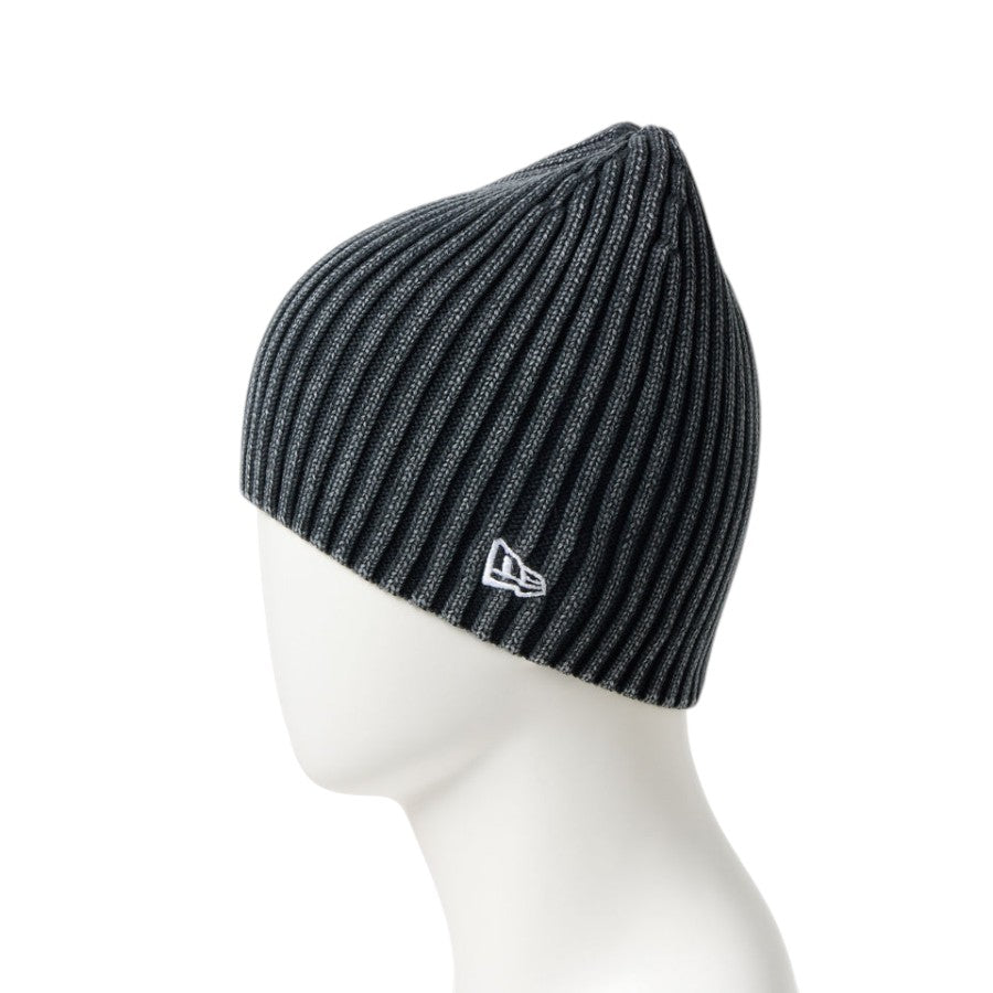 NEW ERA リブ ベーシック ビーニー Italian Wash ブラック マネキン着用 フラッグロゴ刺繍 15119617