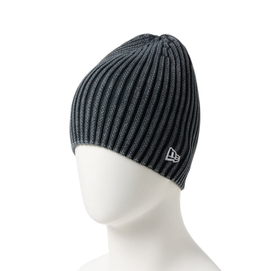 NEW ERA リブ ベーシック ビーニー Italian Wash ブラック マネキン着用 左斜め 15119617