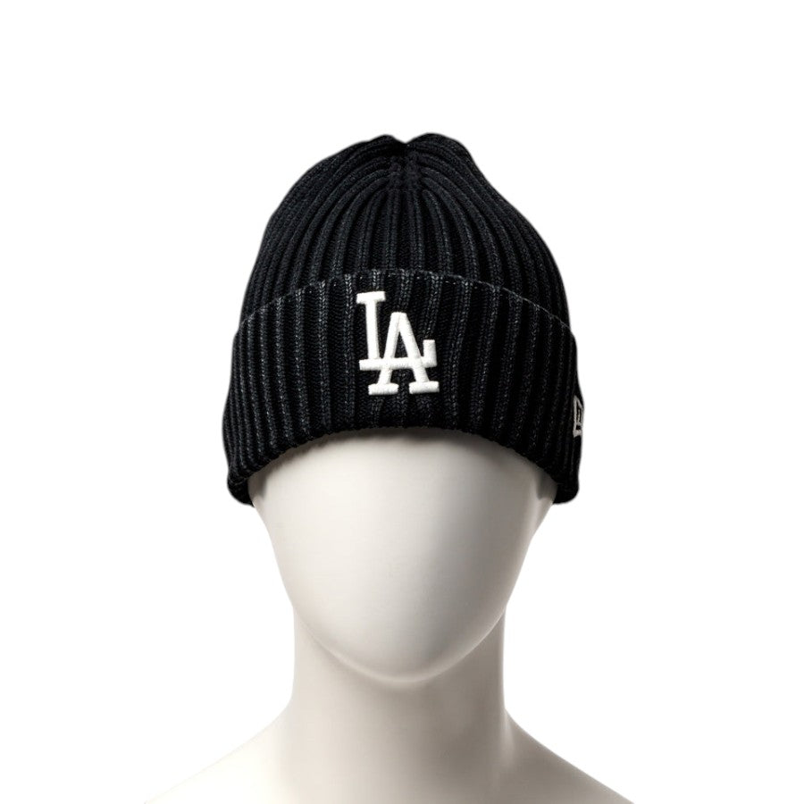 NEW ERA リブ カフニット MLB Italian Wash ロサンゼルス・ドジャース ニットキャップ ブラック マネキン着用 正面 15119610