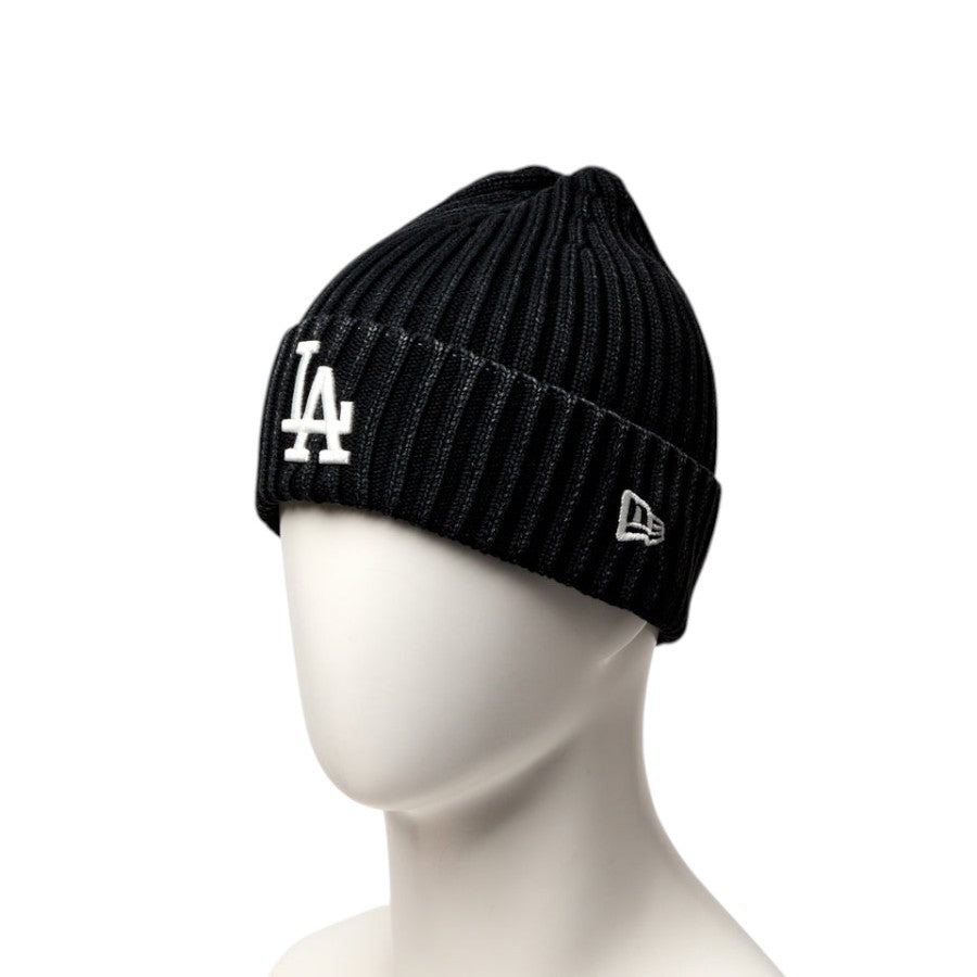 NEW ERA リブ カフニット MLB Italian Wash ロサンゼルス・ドジャース ニットキャップ ブラック マネキン着用 左斜め 15119610