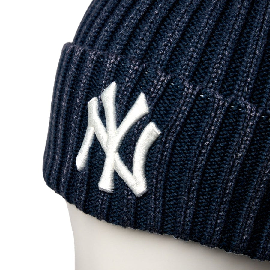 NEW ERA リブ カフニット MLB Italian Wash ニューヨーク・ヤンキース ニットキャップ ネイビー ロゴ刺繍詳細 15119608