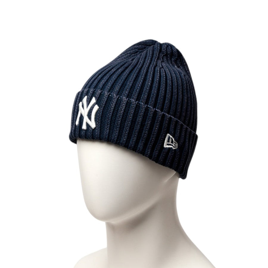 NEW ERA リブ カフニット MLB Italian Wash ニューヨーク・ヤンキース ニットキャップ ネイビー マネキン着用 左斜め 15119608
