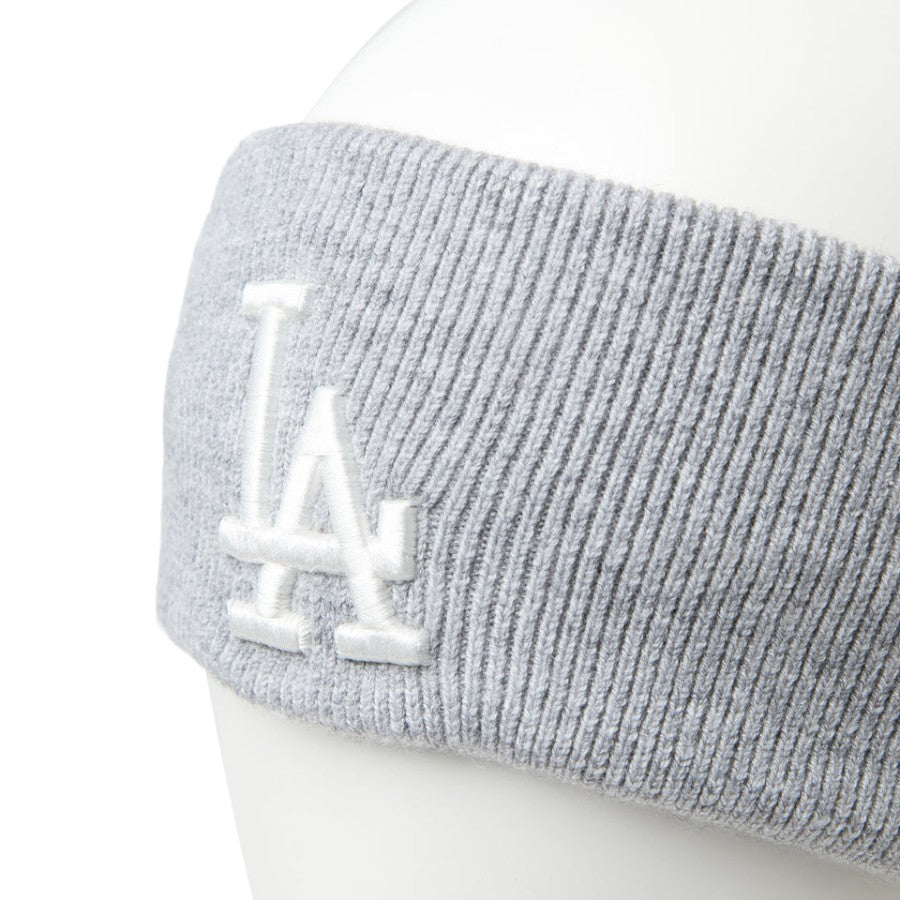 NEW ERA リブニットヘアバンド ロサンゼルス・ドジャース ヘザーグレー フロントロゴ刺繍アップ 15135191