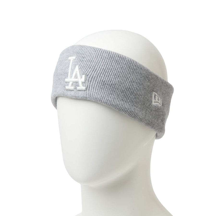 NEW ERA リブニットヘアバンド ロサンゼルス・ドジャース ヘザーグレー マネキン 左斜め向き 15135191