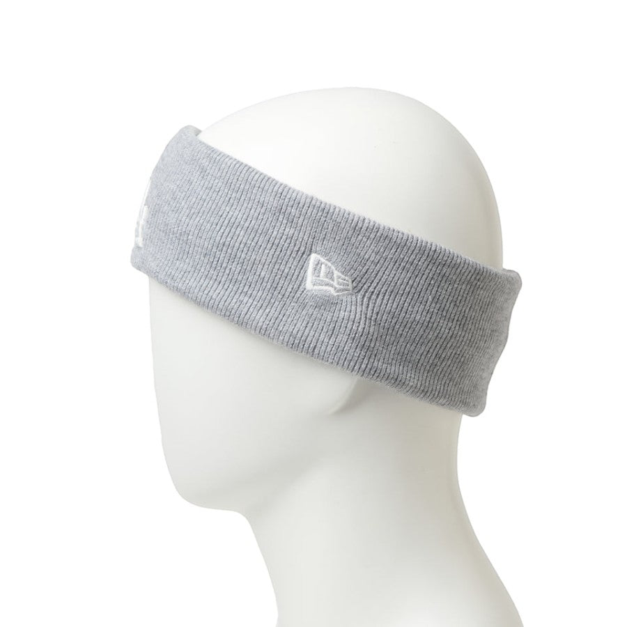 NEW ERA リブニットヘアバンド ロサンゼルス・ドジャース ヘザーグレー マネキン 左向き NEフラッグロゴ刺繍 15135191