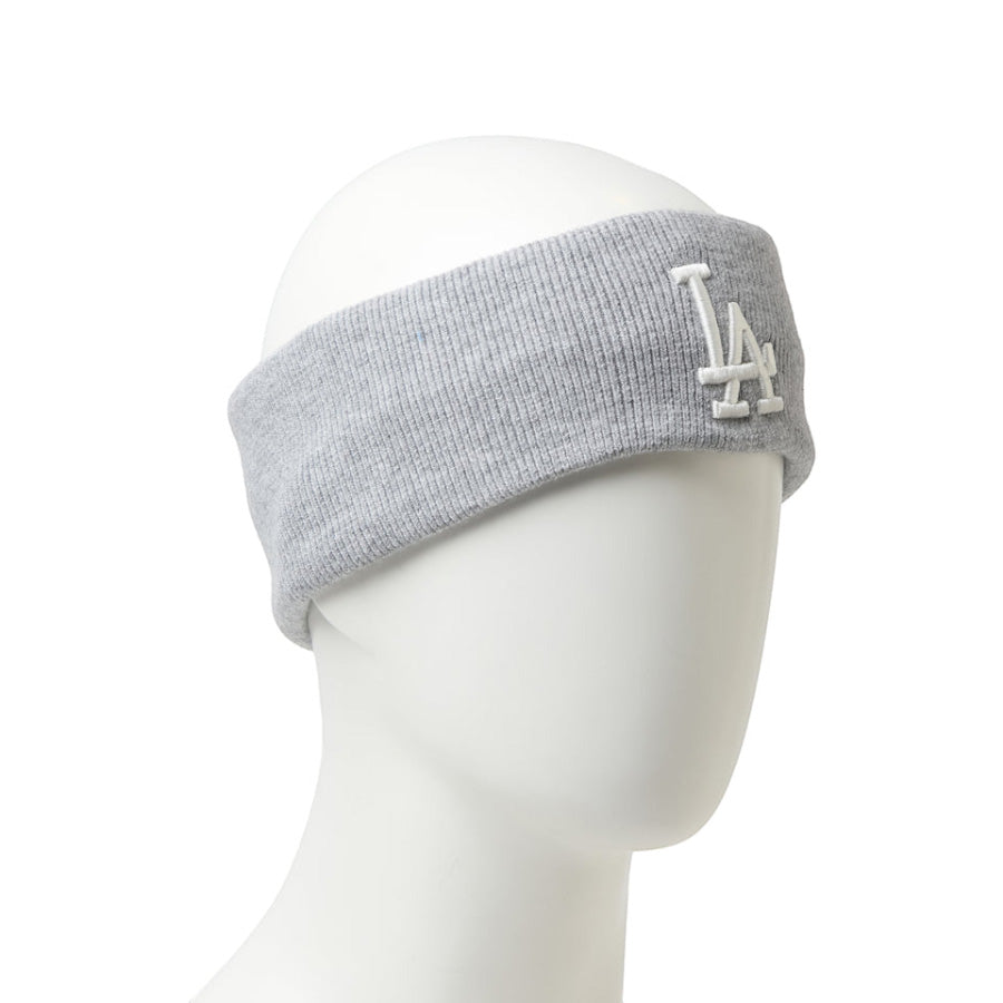 NEW ERA リブニットヘアバンド ロサンゼルス・ドジャース ヘザーグレー マネキン 右斜め向き 15135191