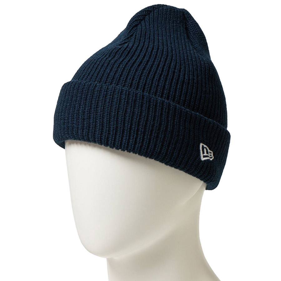 NEW ERA ソフト カフニット ベーシック ニットキャップ ネイビー マネキン着用 左斜め 14669926