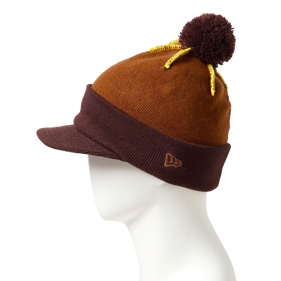 NEW ERA バイザーニット ポンポン Powered by GORO MIN-NANO ライトブロンズ/バーントウッド マネキン着用 左向き 15175394