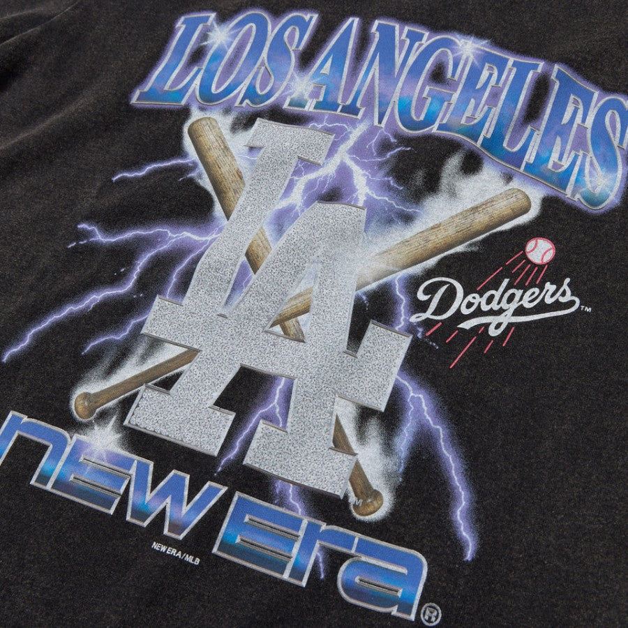NEW ERA（ニューエラ）ウォッシュドコットン Tシャツ Lightning ドジャース ブラック フロントプリント詳細 15129307