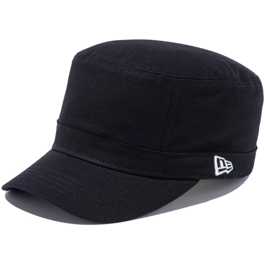 NEW ERA WM-01 ベーシック ダックコットン ブラック ホワイト 左斜め 13561912