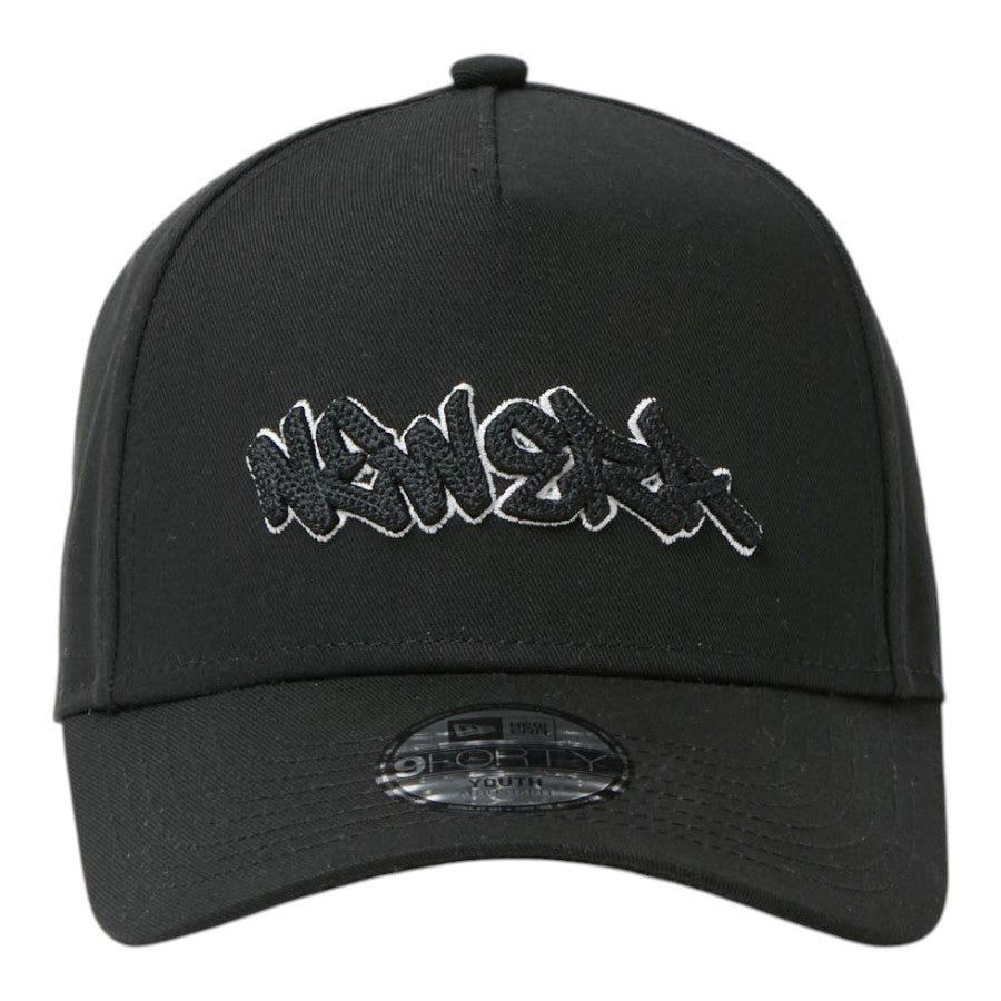 NEW ERA Youth 9FORTY A-Frame Tagging Logo キッズ キャップ ブラック 正面 15124984