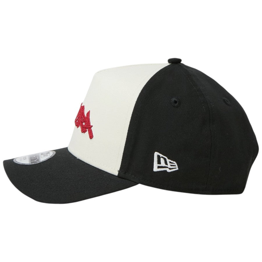 NEW ERA Youth 9FORTY A-Frame Tagging Logo キッズ キャップ クローム/ブラック 左向き NEフラッグロゴ刺繍 15124983
