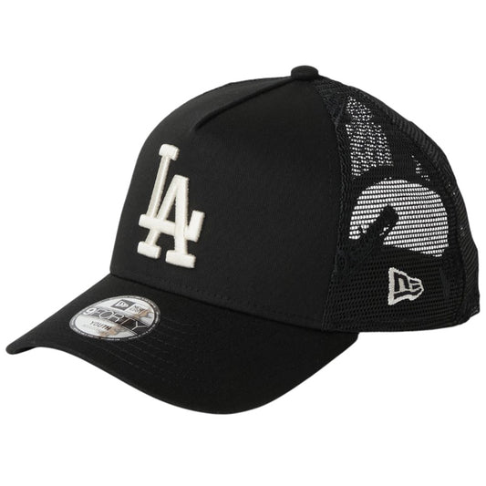 NEW ERA キッズ Youth 9FORTY A-Frame トラッカー ドジャース ブラック 左斜め画像