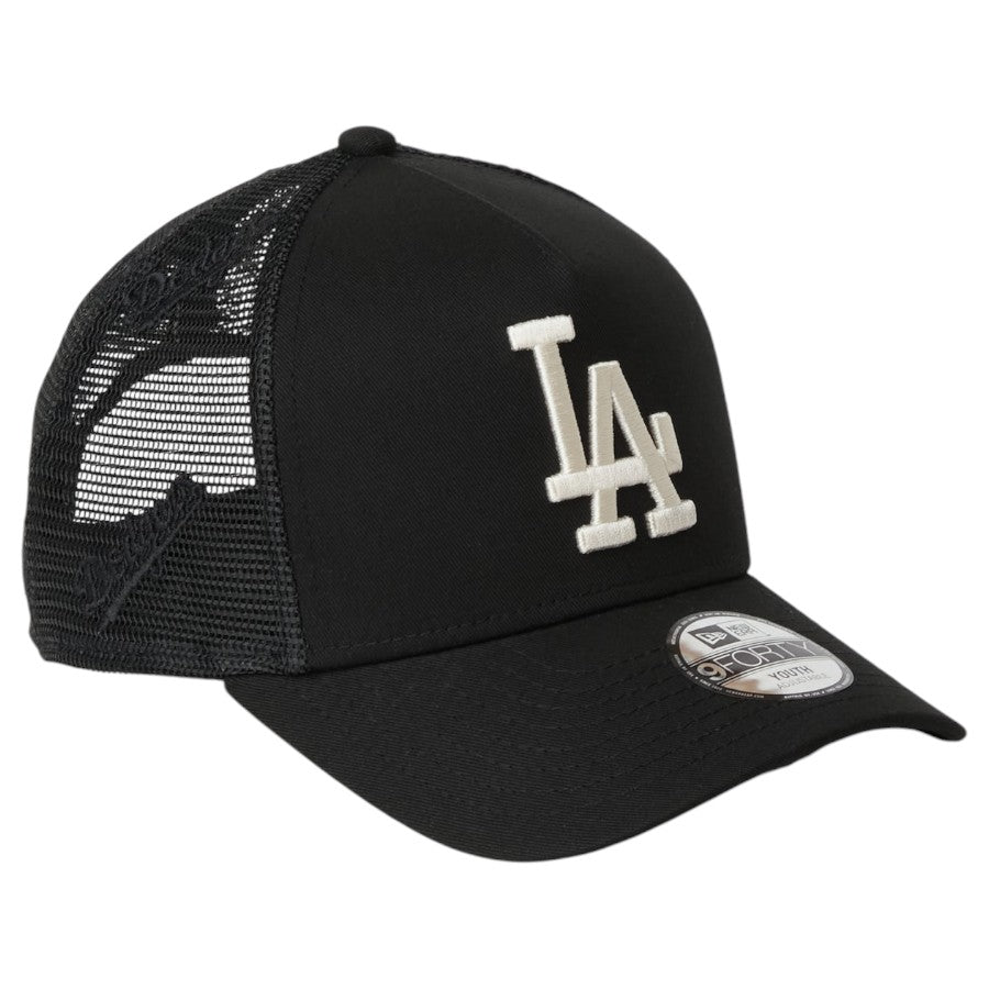 NEW ERA キッズ Youth 9FORTY A-Frame トラッカー ドジャース 右斜め画像