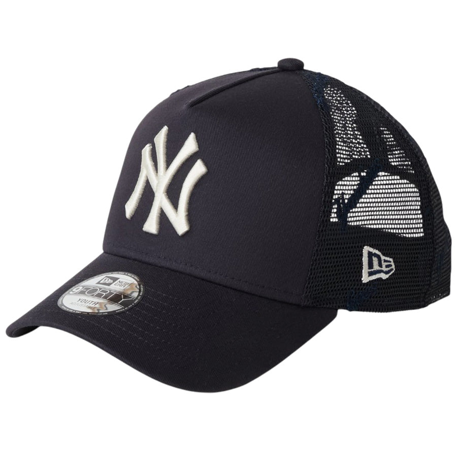 NEW ERA キッズ Youth 9FORTY A-Frame トラッカー ヤンキース ネイビー 左斜め画像