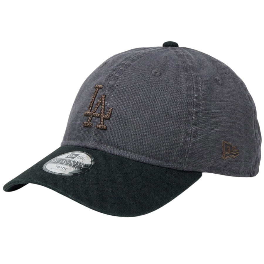 NEW ERA Youth 9TWENTY ドジャース グラファイト/ブラック 左斜め画像