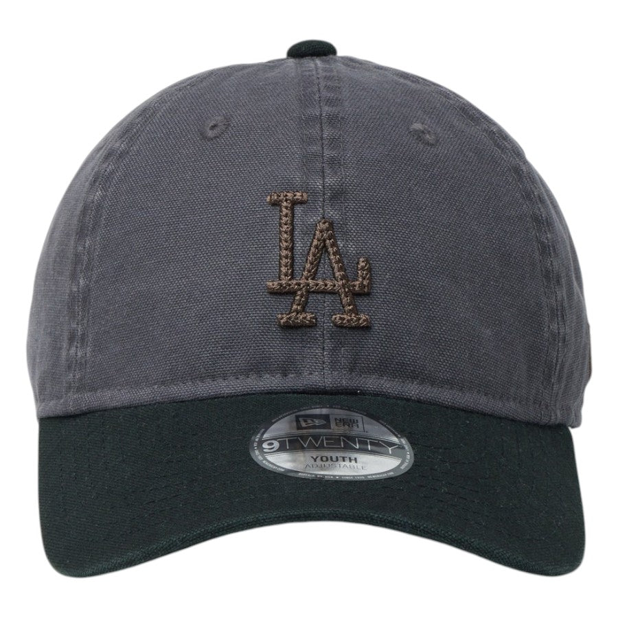 NEW ERA Youth 9TWENTY ドジャース グラファイト/ブラック 正面デザイン