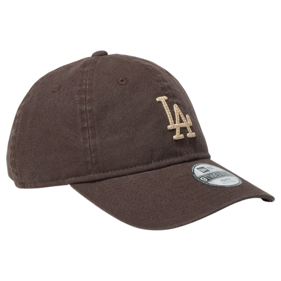 NEW ERA Youth 9TWENTY ドジャース ブラウンスエード 右斜め画像