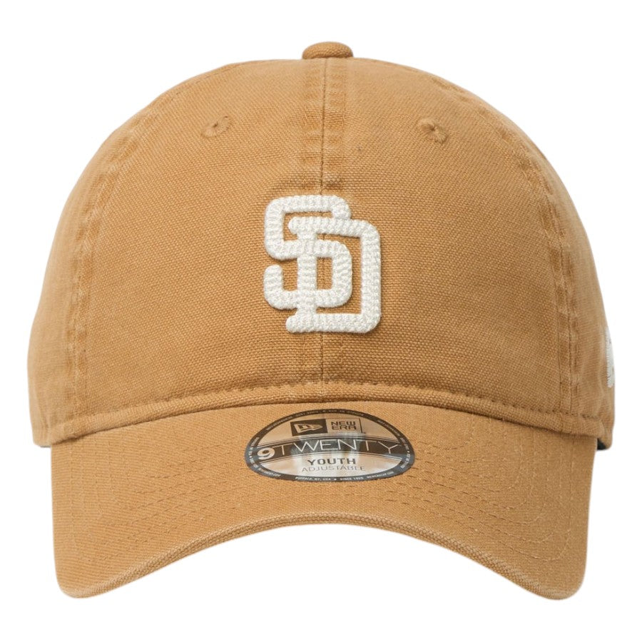 NEW ERA（ニューエラ）キッズ Youth 9TWENTY サンディエゴ・パドレス Cooperstown Washed Duck ライトブロンズ キャップ 14747035
