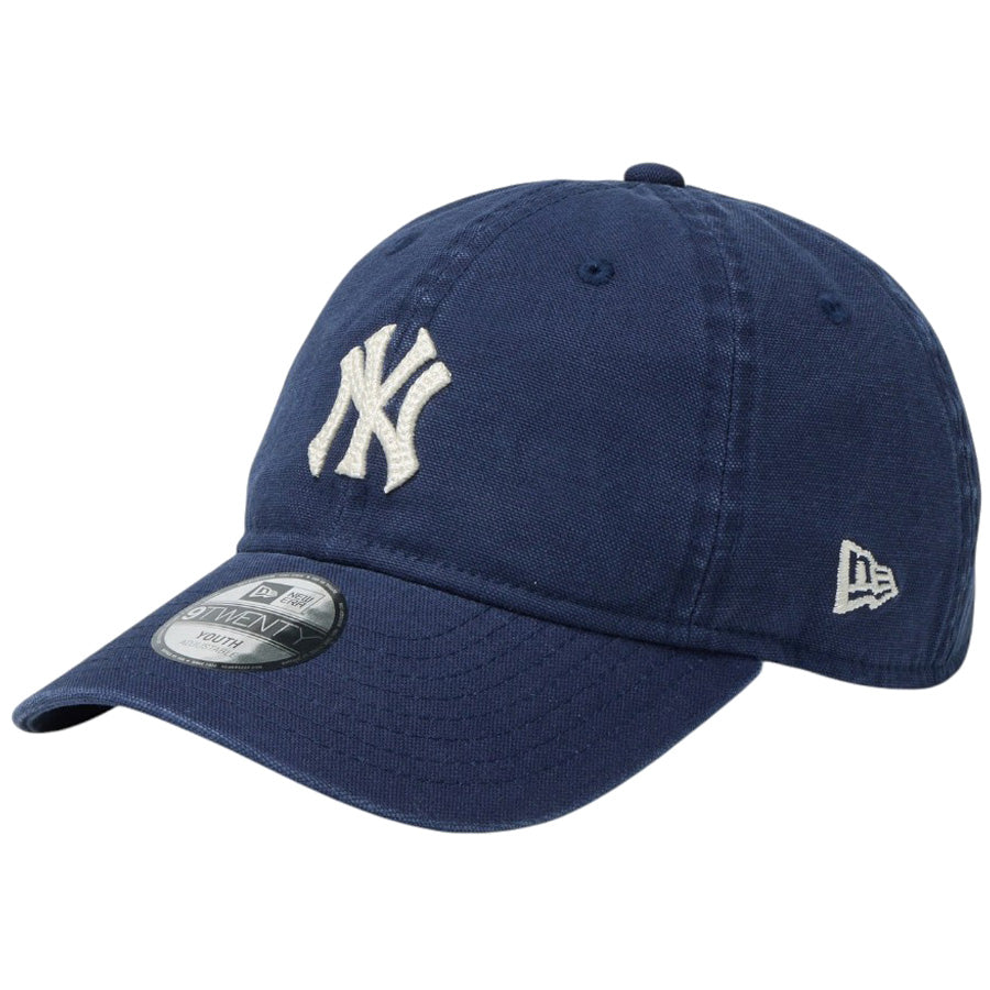 NEW ERA キッズ Youth 9TWENTY ニューヨーク・ヤンキース Cooperstown Washed Duck オーシャンサイドブルー 左斜め画像