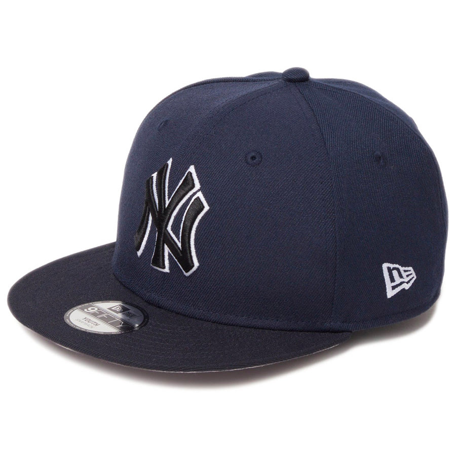 NEW ERA（ニューエラ）キッズ 9FIFTY ヤンキース 蓄光キャップ ナイトシフトネイビー ブラック 親子コーデ対応