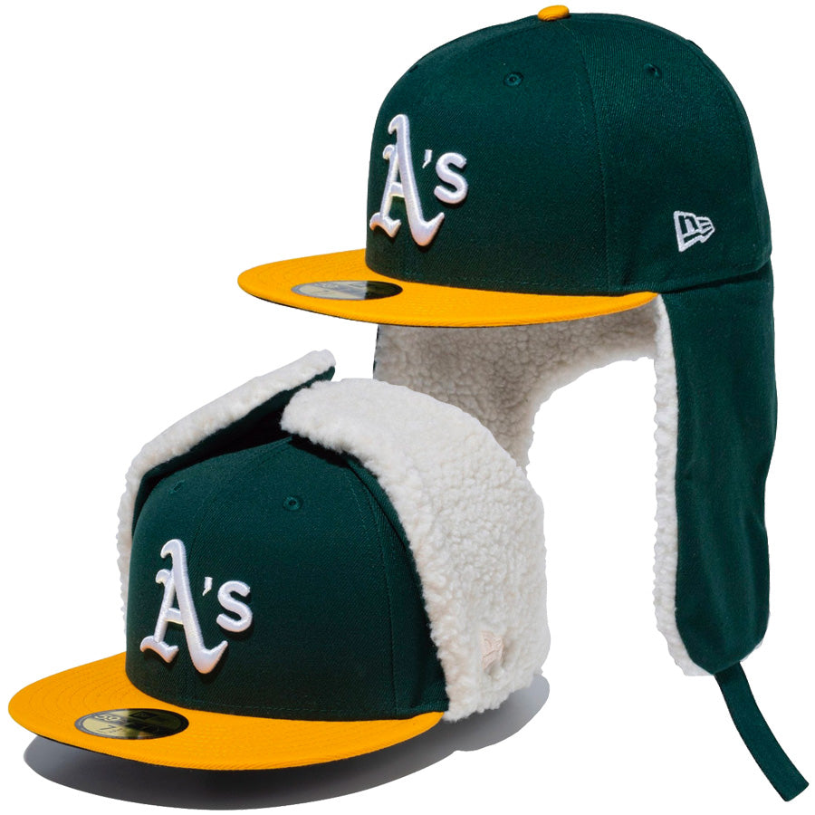 NEW ERA ( ニューエラ ) 59FIFTY Dog Ear オークランド アスレチックス ドッグイヤー ダークグリーン×ゴールド 14866620