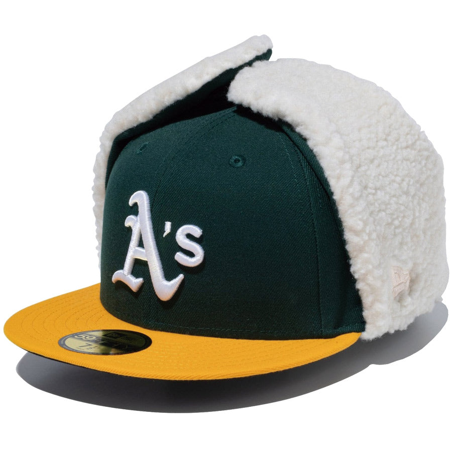 NEW ERA ( ニューエラ ) 59FIFTY Dog Ear オークランド アスレチックス ドッグイヤー ダークグリーン×ゴールド 14866620