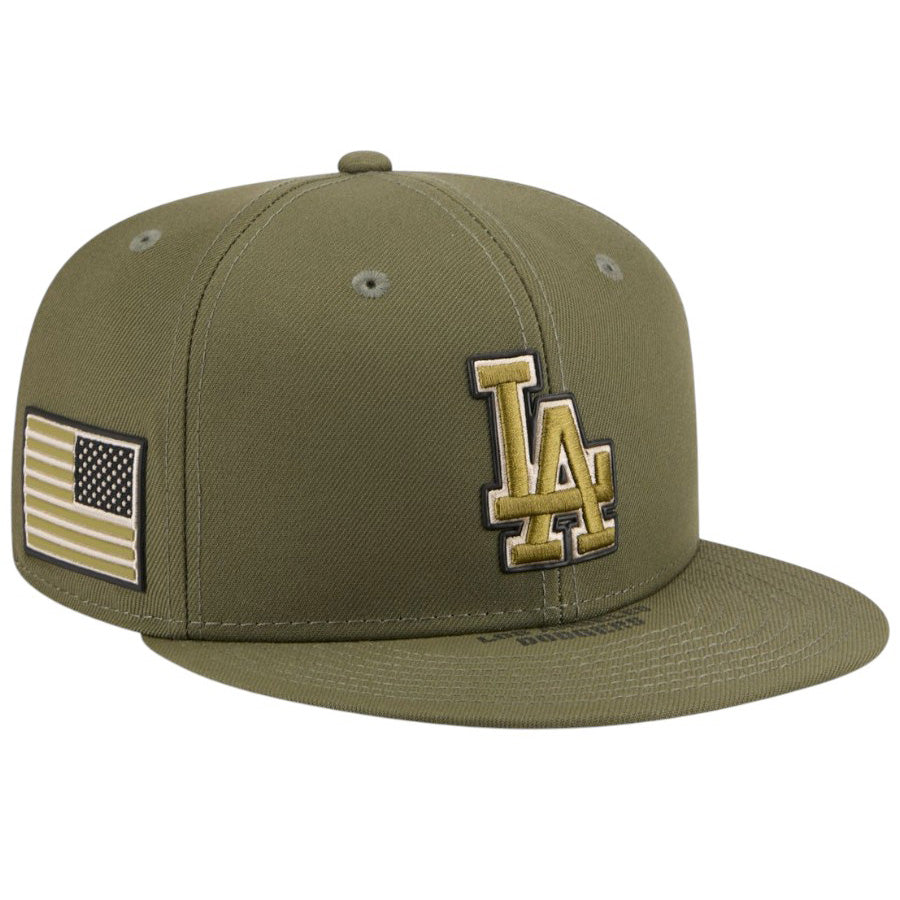 NEW ERA 59FIFTY ドジャース アームドフォーシズデー 右斜め USフラッグ刺繍