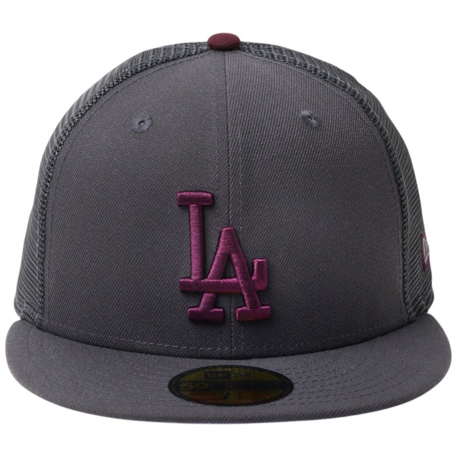 NEW ERA 59FIFTY トラッカー ロサンゼルス・ドジャース Hydrangea 正面デザイン