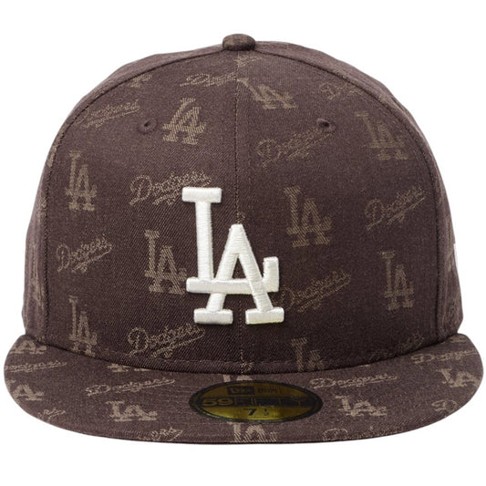 NEW ERA 59FIFTY ドジャース ジャカード ブラウン 正面