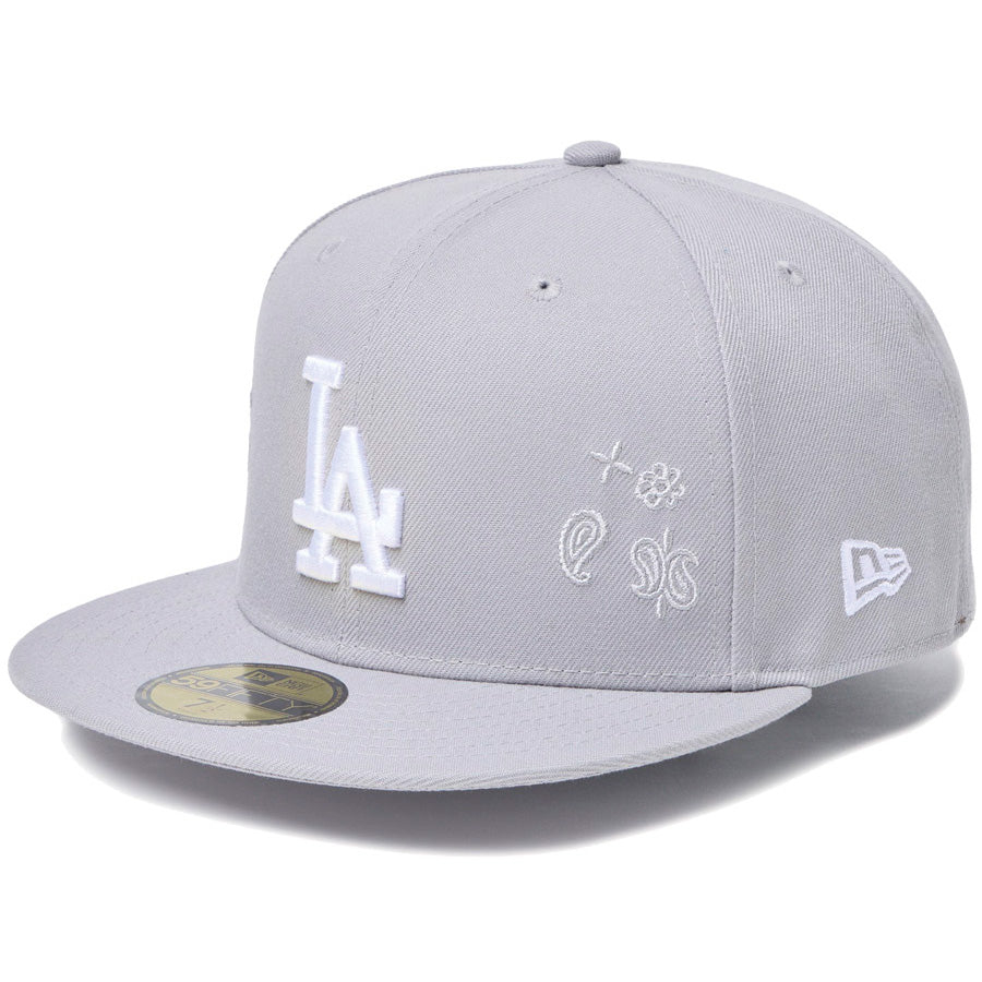 NEW ERA（ニューエラ）59FIFTY ドジャース ペイズリー刺繍 グレー 左斜め