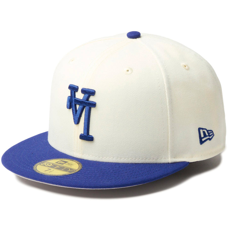 NEW ERA（ニューエラ）59FIFTY ドジャース Upside Down クロームホワイト 左斜め